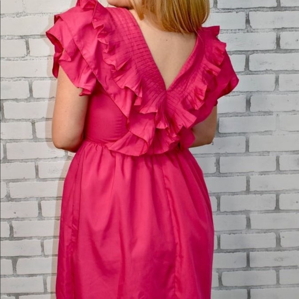 Pink Flutter Ruffle Dress - Picture 2 of 2